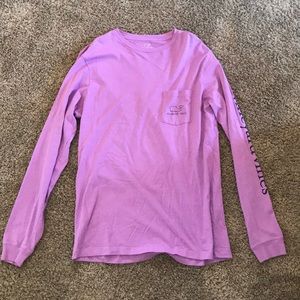 Vineyard Vines Long Sleeve Whale Print Pocket Tee
